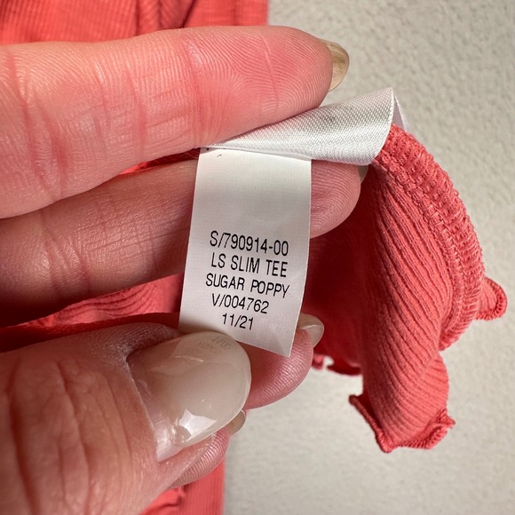 Old Navy Ribbed Blouse Womens 4X Scoop Neck Coral Pink Long Sleeve NWT - Picture 4 of 10